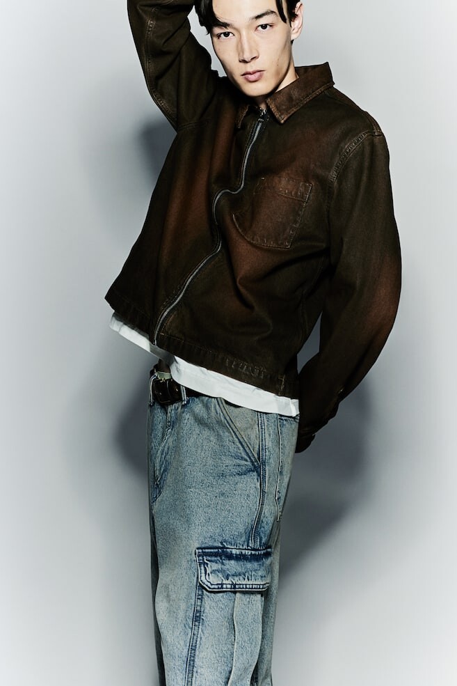 Джинсовая рубашка обычного кроя H&M, коричневый 
Джинсовая рубашка обычного кроя H&M, коричневый