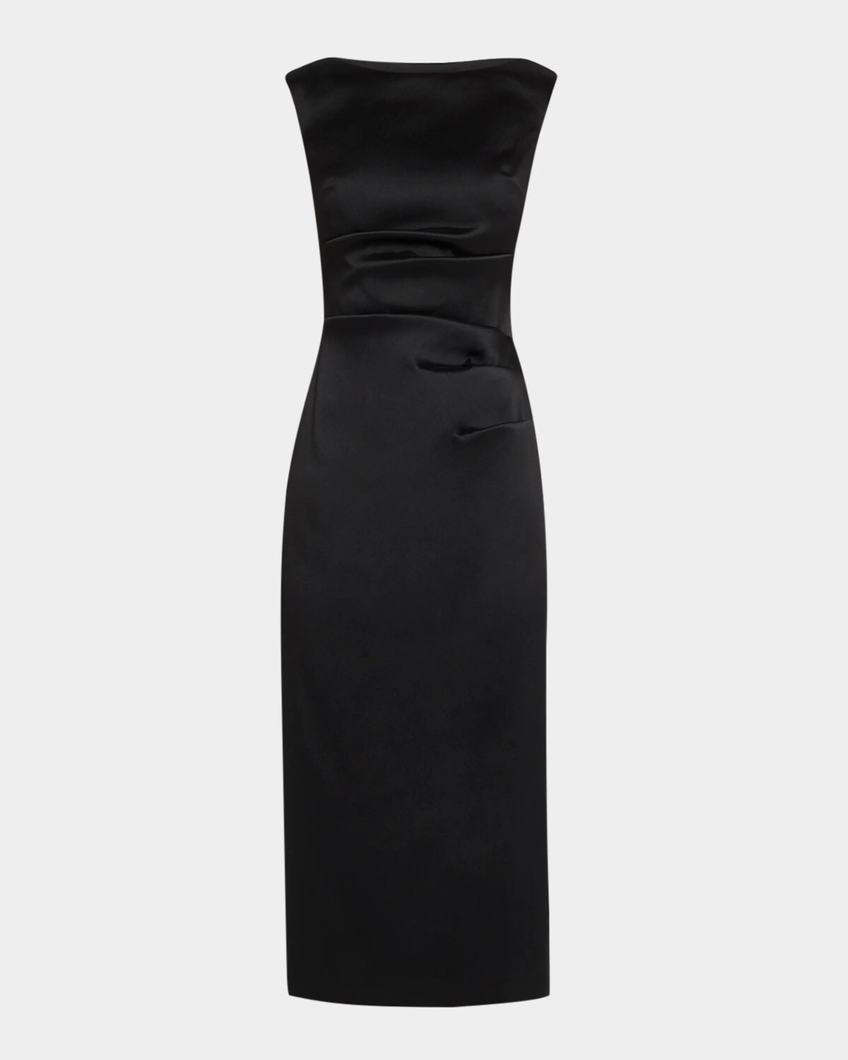 Эластичное платье миди без рукавов из Микадо Aidan Mattox, черный 
Эластичное платье миди без рукавов из Микадо Aidan Mattox, черный