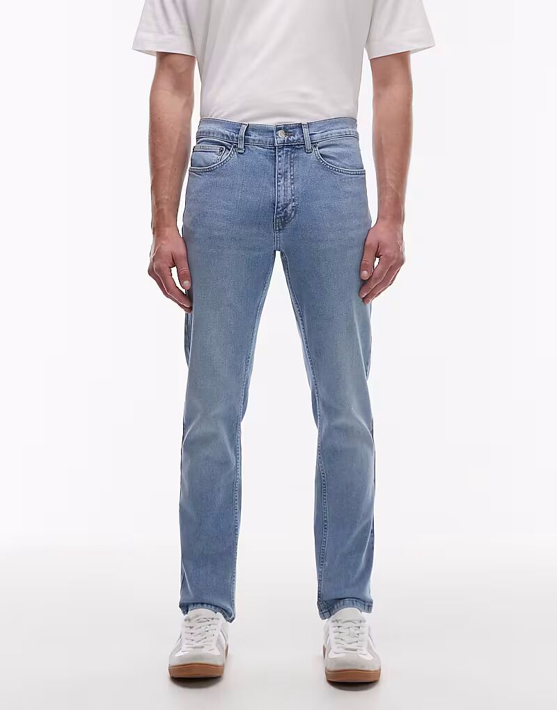 Эластичные узкие джинсы Topman светло-голубого цвета
Эластичные узкие джинсы Topman светло-голубого цвета