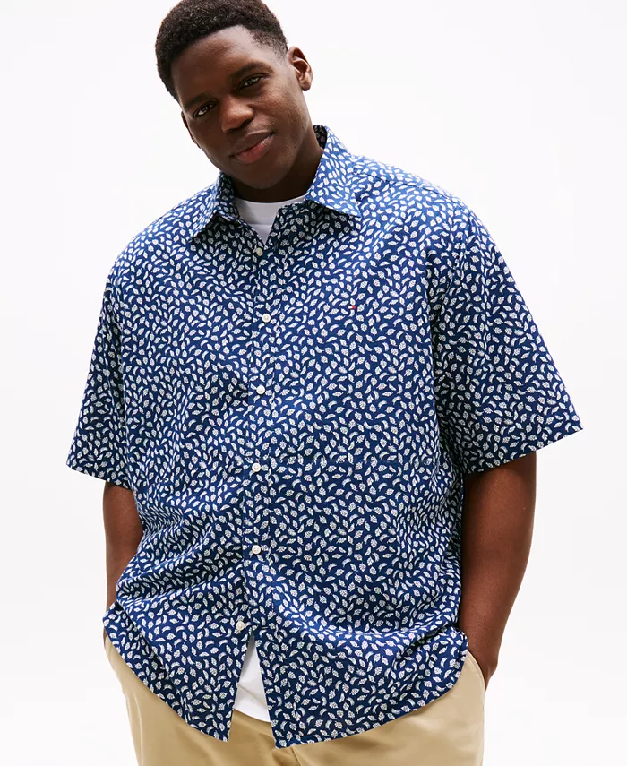 Мужская льняная рубашка Big & Tall с лиственным принтом Tommy Hilfiger, мультиколор 
Мужская льняная рубашка Big & Tall с лиственным принтом Tommy Hilfiger, мультиколор