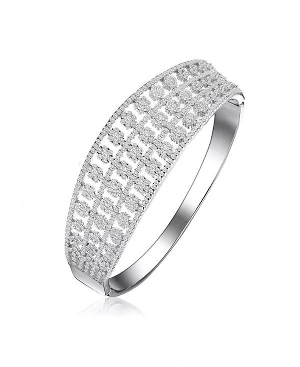 Браслет в форме цветка из стерлингового серебра с прозрачными круглыми кубическими цирконами, покрытыми белым золотом Genevive, silver
Браслет в форме цветка из стерлингового серебра с прозрачными круглыми кубическими цирконами, покрытыми белым золотом Genevive, silver