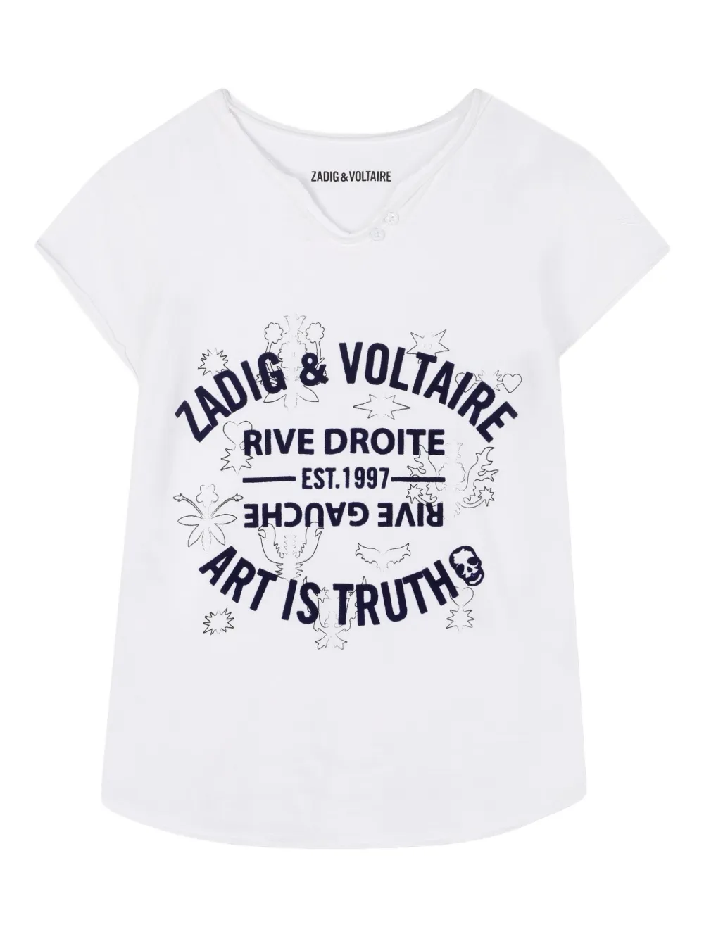 Футболка с графичным принтом Zadig & Voltaire Kids, белый 
Футболка с графичным принтом Zadig & Voltaire Kids, белый