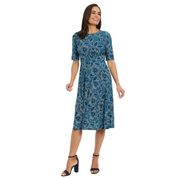 Платье миди А-силуэта с короткими рукавами и вставкой на талии London Times, цвет blue tan
Платье миди А-силуэта с короткими рукавами и вставкой на талии London Times, цвет blue tan