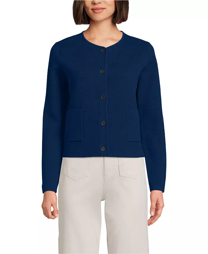 Женский тонкий хлопковый свитер-блейзер Milano Lands' End, синий
Женский тонкий хлопковый свитер-блейзер Milano Lands' End, синий