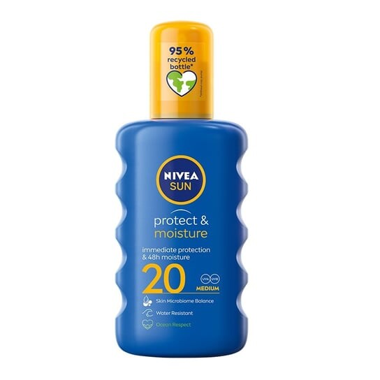 Увлажняющий спрей-бальзам для загара SPF20 200мл Nivea, Sun Protect & Moisture 
Увлажняющий спрей-бальзам для загара SPF20 200мл Nivea, Sun Protect & Moisture