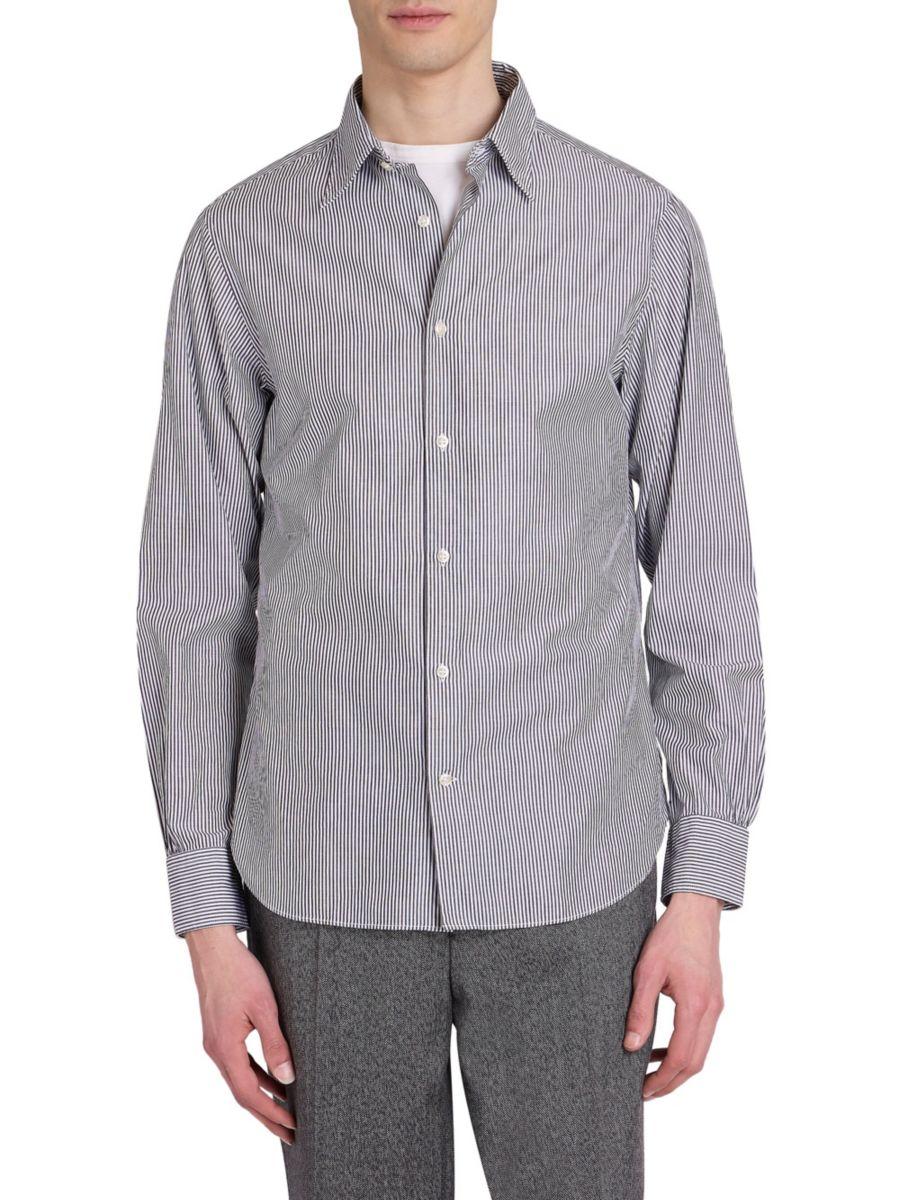 Рубашка на пуговицах в полоску Giacomo Officine Générale, черный/белый
Рубашка на пуговицах в полоску Giacomo Officine Générale, черный/белый