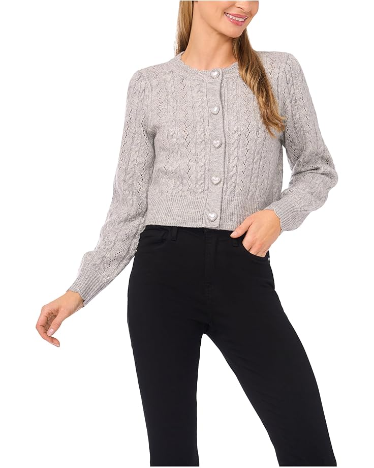Женский кардиган CeCe Heart Button Pointelle, Light Heather Grey
Женский кардиган CeCe Heart Button Pointelle, Light Heather Grey