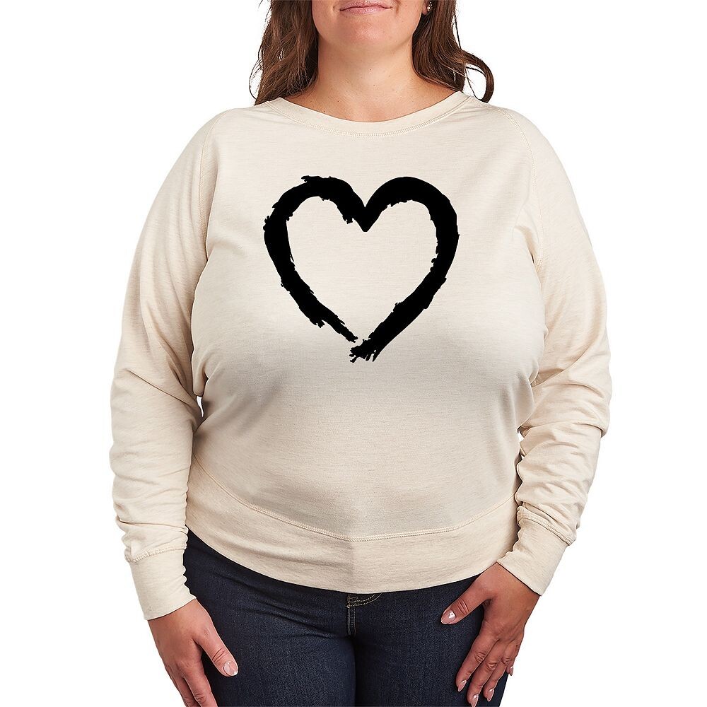 Большой размер Легкий толстовка из френч терри с сердечками в форме кисти Licensed Character, бежевый 
Большой размер Легкий толстовка из френч терри с сердечками в форме кисти Licensed Character, бежевый