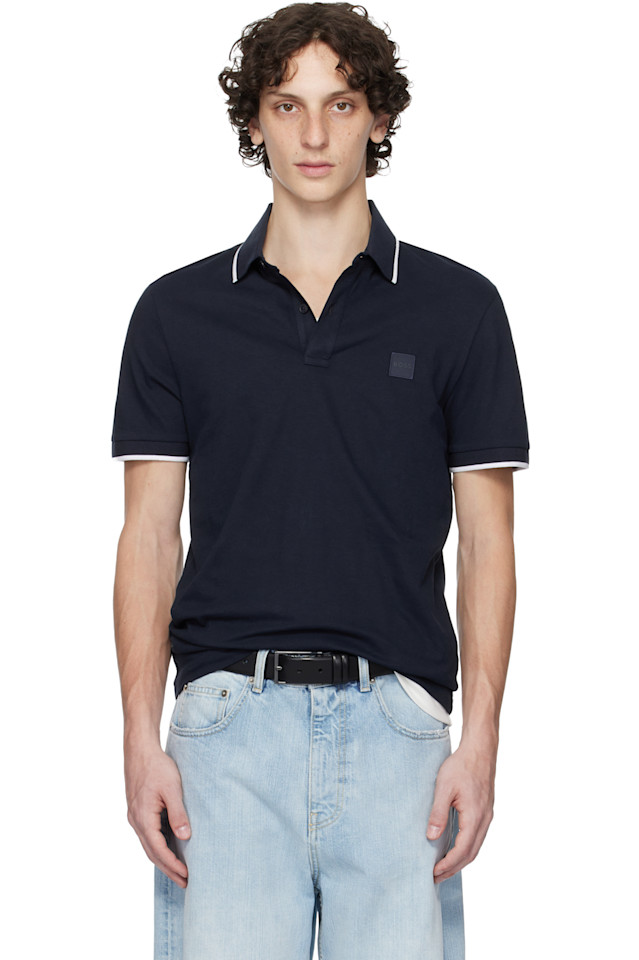 Облегающая пике-поло из стрейч-хлопка Boss, синий
Облегающая пике-поло из стрейч-хлопка Boss, синий