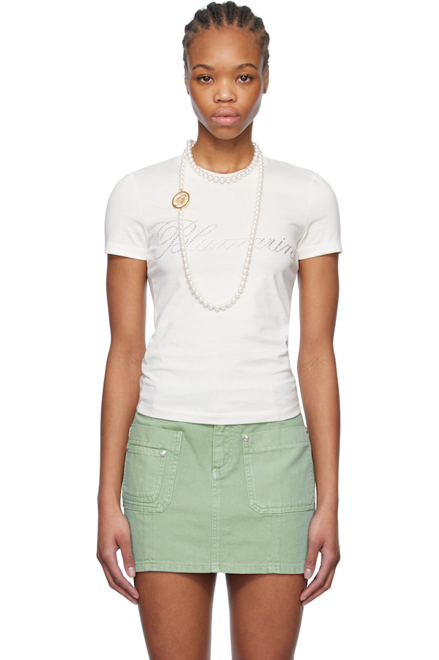 Футболка с вышивкой стразами Blumarine, белый
Футболка с вышивкой стразами Blumarine, белый