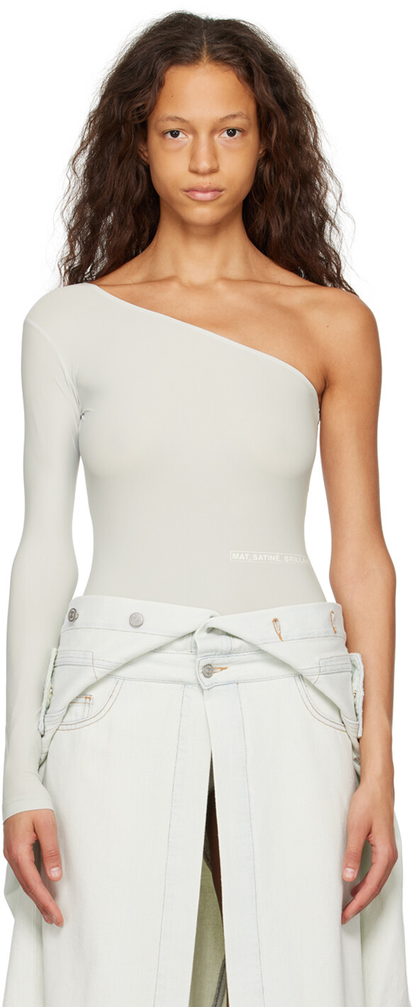 Серый боди на одно плечо MM6 Maison Margiela
Серый боди на одно плечо MM6 Maison Margiela