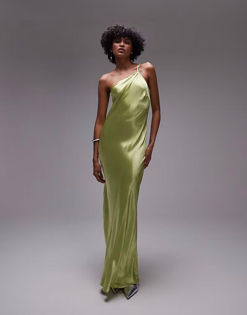 Асимметричное платье миди Topshop на одно плечо с открытой спиной из атласа лайма
Асимметричное платье миди Topshop на одно плечо с открытой спиной из атласа лайма