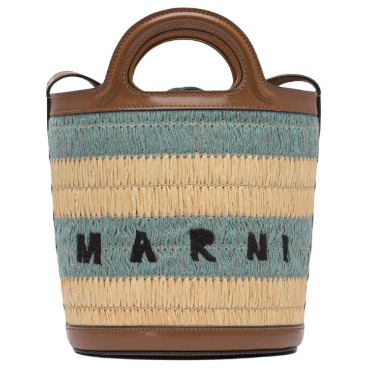 MARNI Тропическая хлопковая сумка-ведро на одно плечо женская светло-голубая
MARNI Тропическая хлопковая сумка-ведро на одно плечо женская светло-голубая