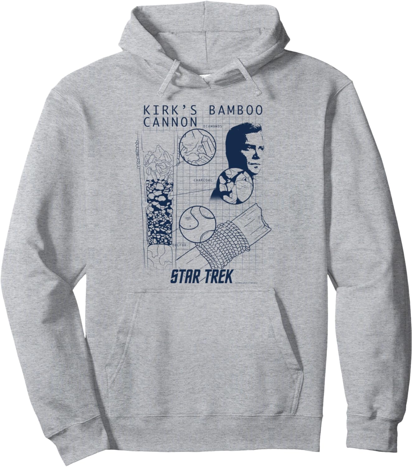 Худи с изображением Кирка из оригинального сериала «Звездный путь» и бамбуковой пушки Star Trek, серый
Худи с изображением Кирка из оригинального сериала «Звездный путь» и бамбуковой пушки Star Trek, серый