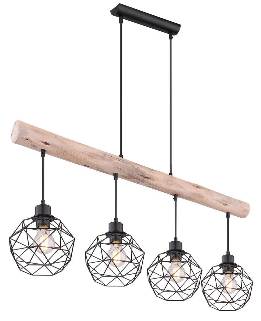 Подвесной светильник Globo Lighting металл черный матовый, цвет натурального дерева, металл черный матовый, кабель ПВХ черный, металлическая решетка - плафоны, ДхШхВ: 850x180x1200мм, без 4x E27 60Вт 230В.
Подвесной светильник Globo Lighting металл черный матовый, цвет натурального дерева, металл черный матовый, кабель ПВХ черный, металлическая решетка - плафоны, ДхШхВ: 850x180x1200мм, без 4x E27 60Вт 230В.