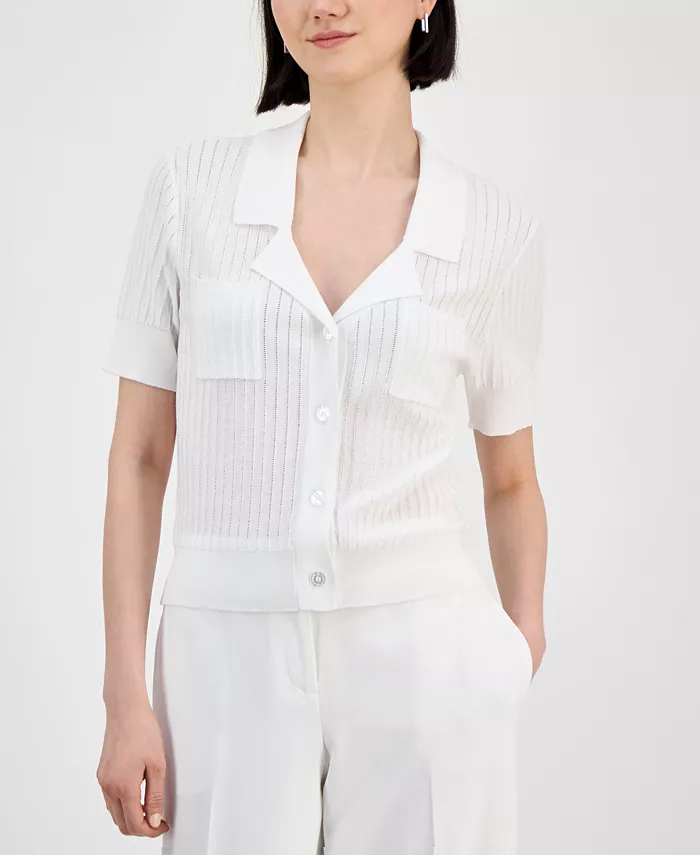 Полосатый трикотажный топ на пуговицах, Regular & Petite Tahari ASL, белый
Полосатый трикотажный топ на пуговицах, Regular & Petite Tahari ASL, белый