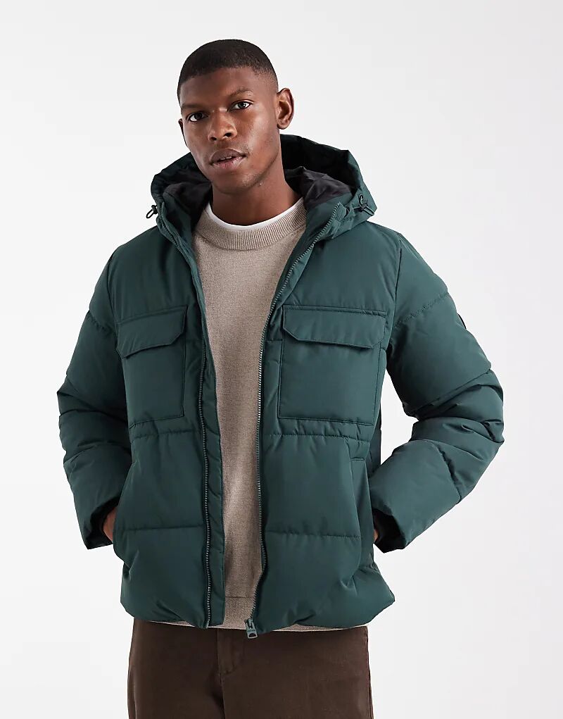 Утепленная куртка ONLY & SONS с капюшоном и карманами темно-зеленого цвета
Утепленная куртка ONLY & SONS с капюшоном и карманами темно-зеленого цвета