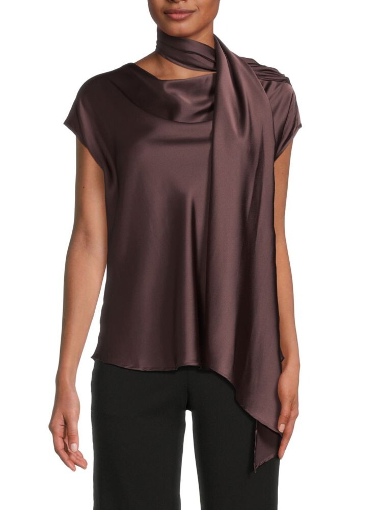 Атласный шарф с воротником-хомутом Renee C., коричневый
Атласный шарф с воротником-хомутом Renee C., коричневый