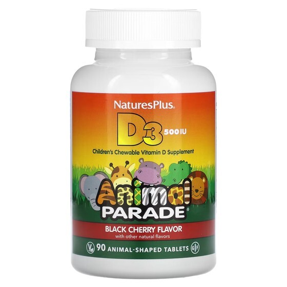 Витамин D3 NaturesPlus Animal Parade черная вишня 500 МЕ, 90 таблеток
Витамин D3 NaturesPlus Animal Parade черная вишня 500 МЕ, 90 таблеток