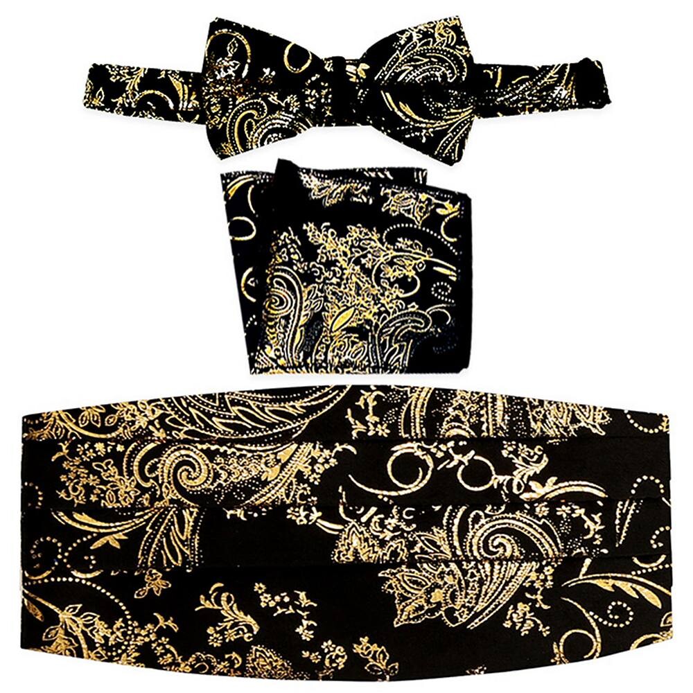 Мужской регулируемый комплект из атласа и пояса с узором пейсли Gioberti, цвет Black Gold
Мужской регулируемый комплект из атласа и пояса с узором пейсли Gioberti, цвет Black Gold