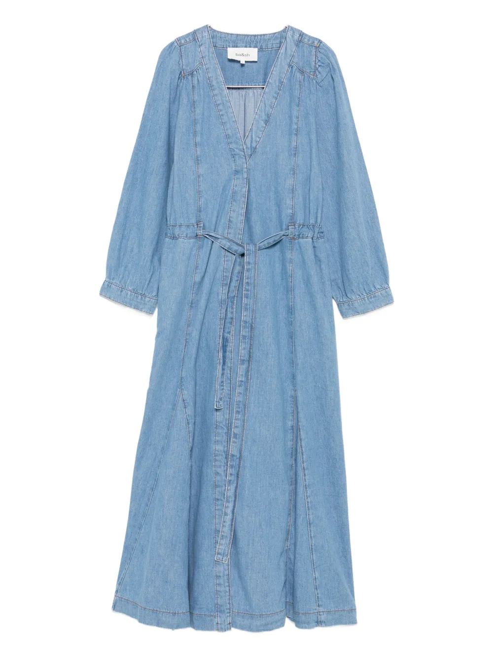 Джинсовое платье с поясом и V-образным вырезом Ba&Sh, синий
Джинсовое платье с поясом и V-образным вырезом Ba&Sh, синий