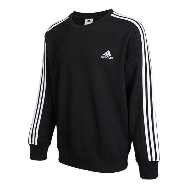 Рубашка Essentials французский трикотаж 3 полоски свитшот Adidas, черный 
Рубашка Essentials французский трикотаж 3 полоски свитшот Adidas, черный