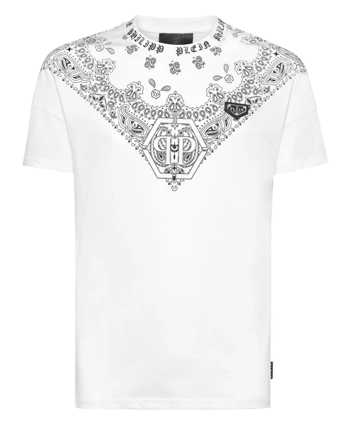 Футболка с круглым вырезом, бандана с узором пейсли Philipp Plein, белый
Футболка с круглым вырезом, бандана с узором пейсли Philipp Plein, белый