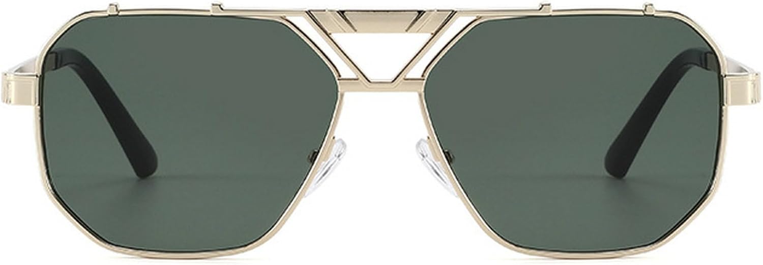 Большие квадратные солнцезащитные очки для женщин в стиле ретро с двойным дужком, очки-пилот для мужчин, очки для вождения, защита от ультрафиолета UV400 mincl, Gold Green
Большие квадратные солнцезащитные очки для женщин в стиле ретро с двойным дужком, очки-пилот для мужчин, очки для вождения, защита от ультрафиолета UV400 mincl, Gold Green
