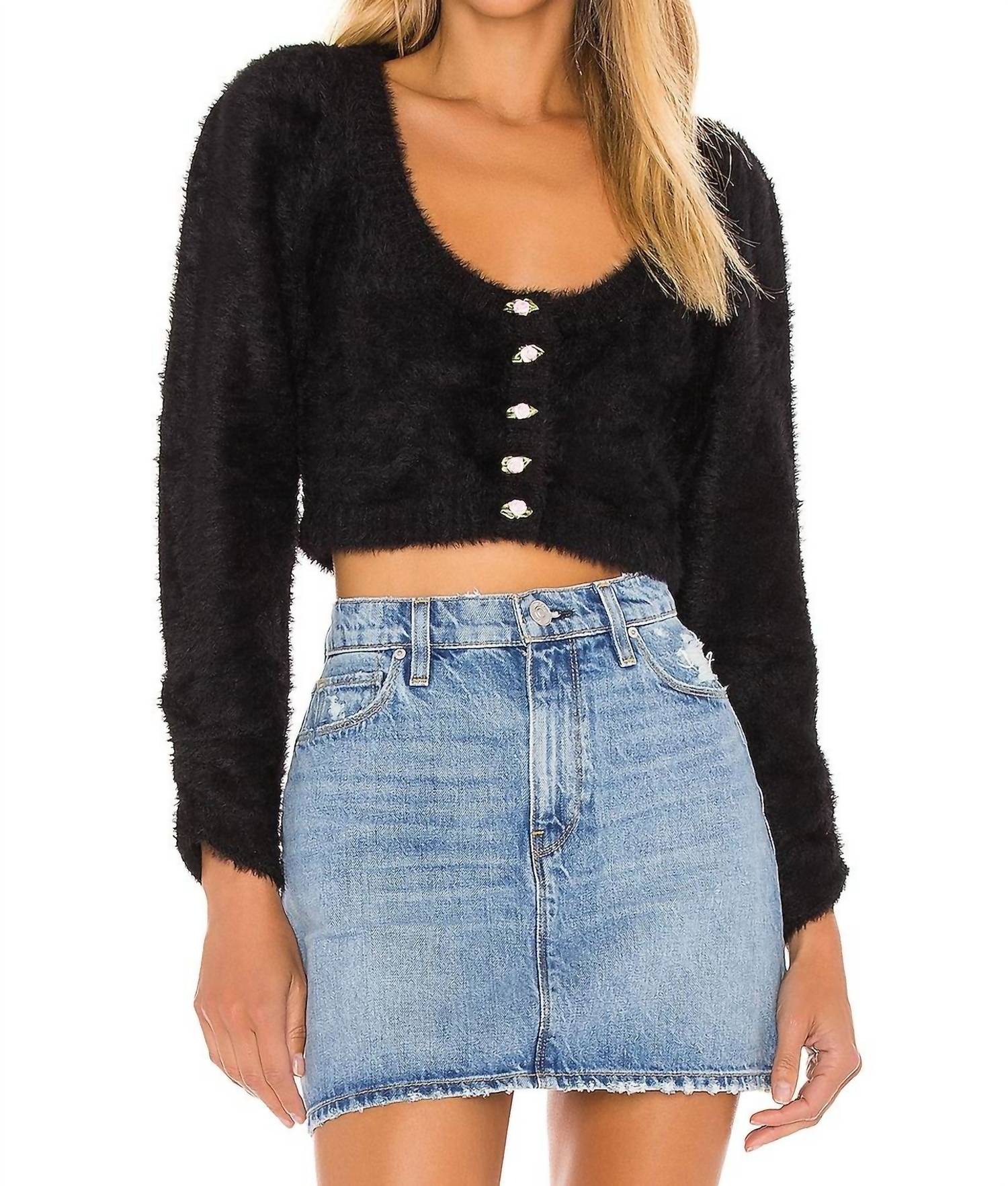 For Love & Lemons Укороченный кардиган Anastasia черного цвета
For Love & Lemons Укороченный кардиган Anastasia черного цвета
