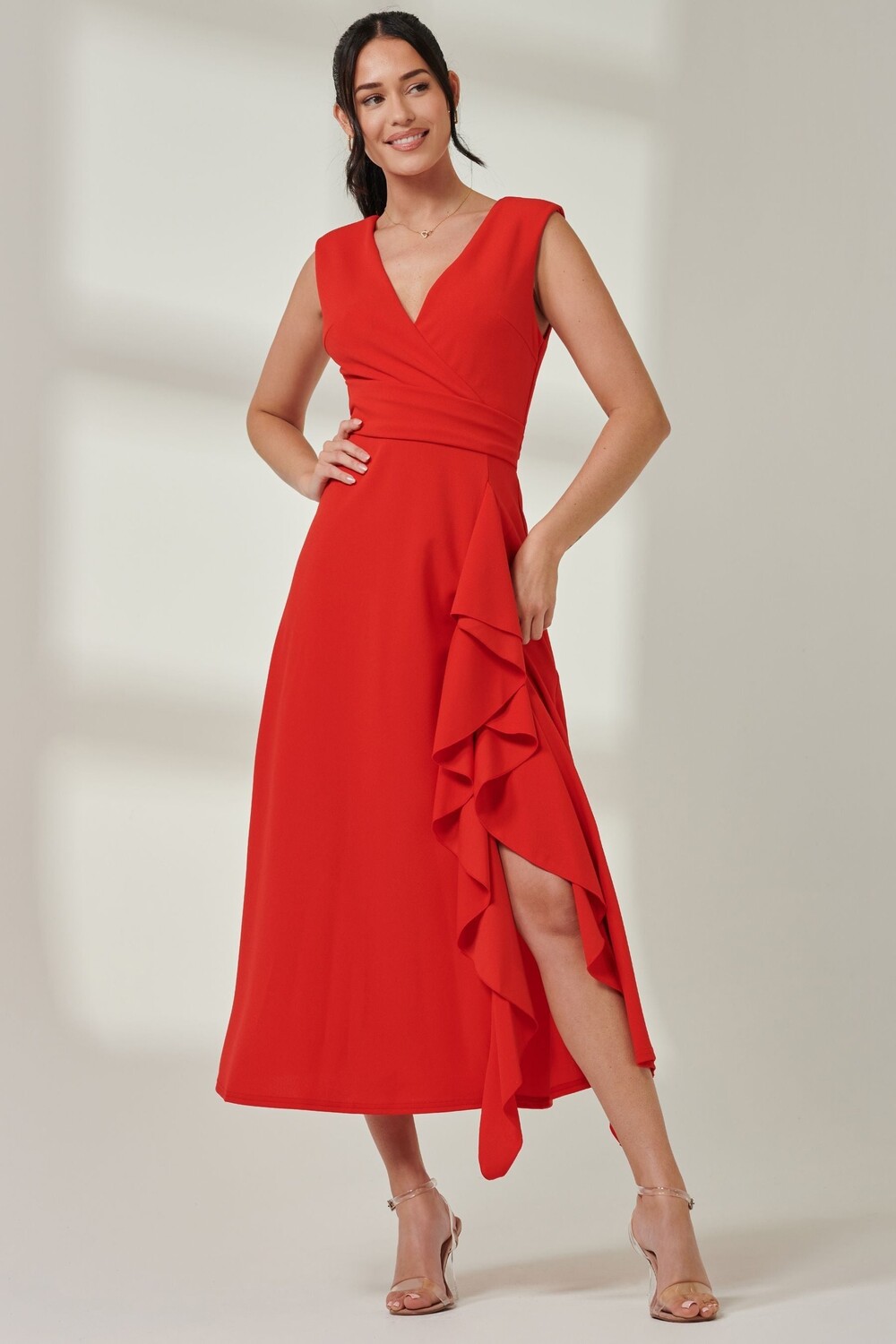 Платье макси с запахом и оборкой спереди Jolie Moi, красный
Платье макси с запахом и оборкой спереди Jolie Moi, красный