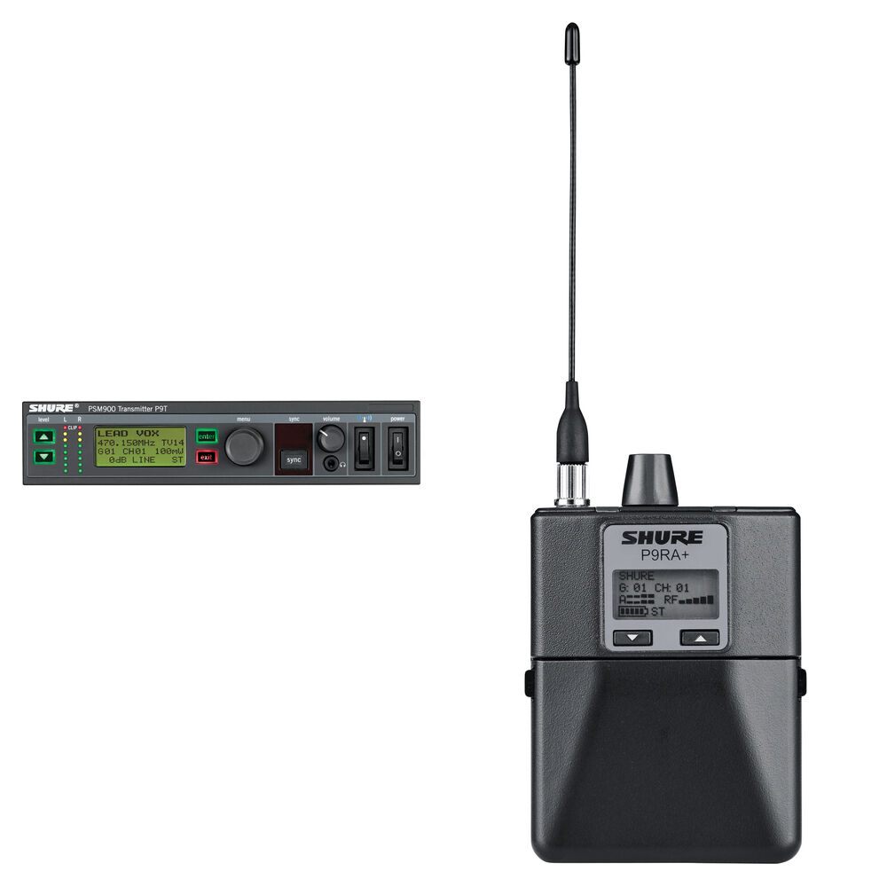 Shure P9T Transmitter and P9RA+ Bodypack Receiver Wireless
Shure P9T Transmitter and P9RA+ Bodypack Receiver Wireless