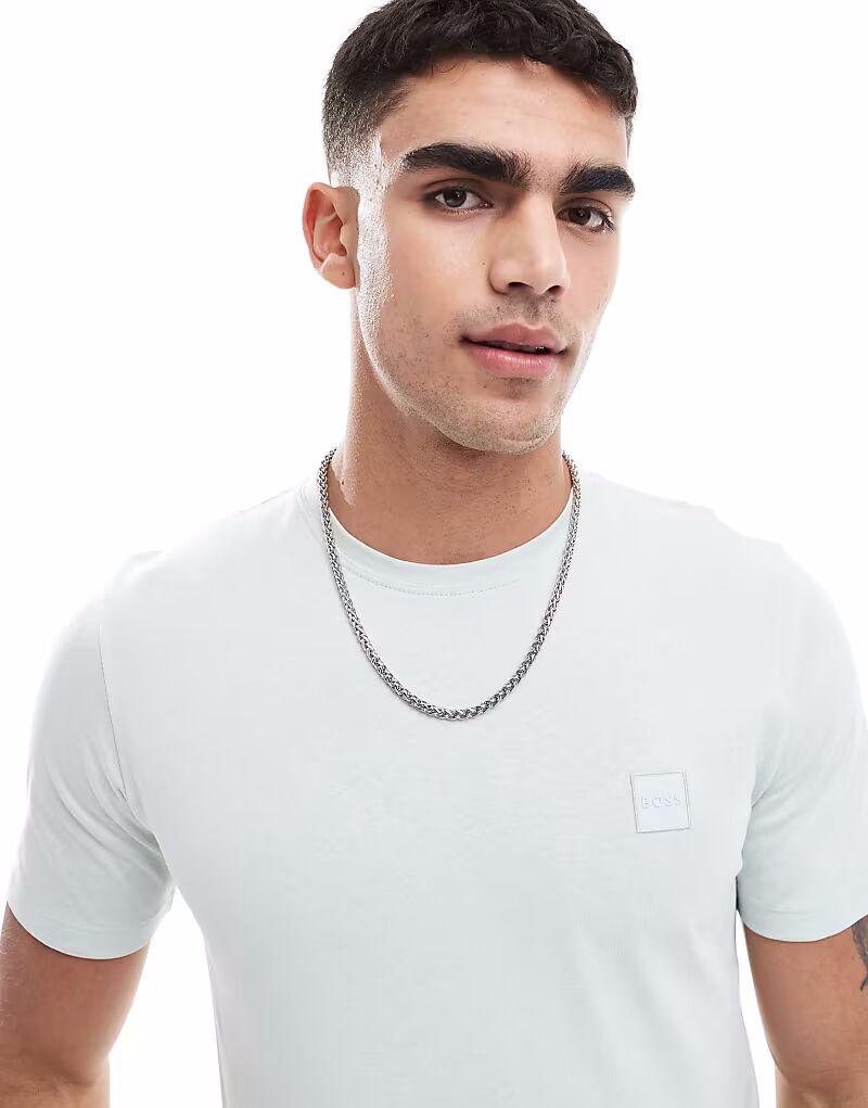 Футболка свободного кроя с логотипом BOSS Orange Tales светло-голубого цвета 
Футболка свободного кроя с логотипом BOSS Orange Tales светло-голубого цвета