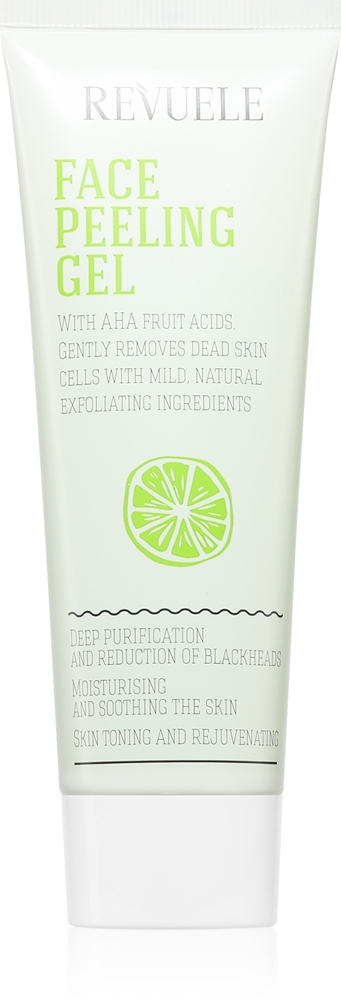 Гель-Пилинг для лица с фруктовыми кислотами AHA, отшелушивающее очищающее средство для лица против черных точек Revuele, 80 мл