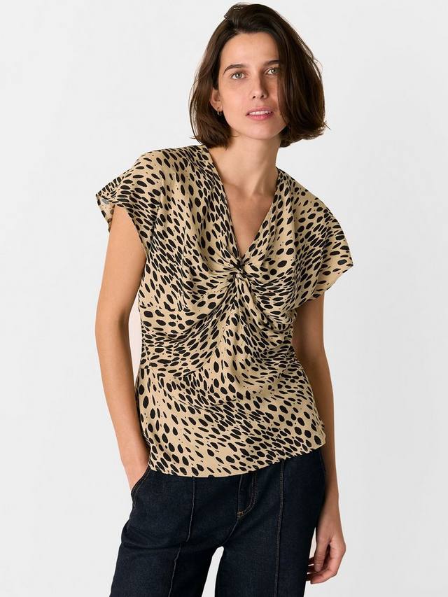 Топ с принтом в виде животного пятна Whistles, цвет Beige/Multi
Топ с принтом в виде животного пятна Whistles, цвет Beige/Multi