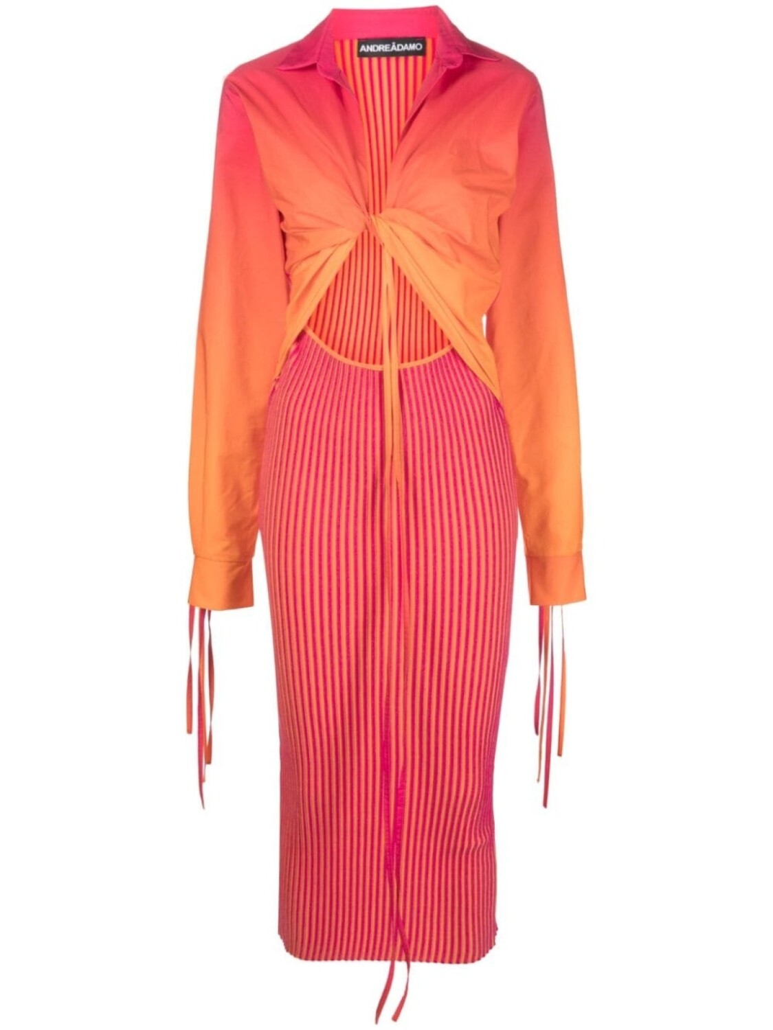 ANDREĀDAMO платье миди в рубчик с эффектом градиента, розовый
ANDREĀDAMO платье миди в рубчик с эффектом градиента, розовый