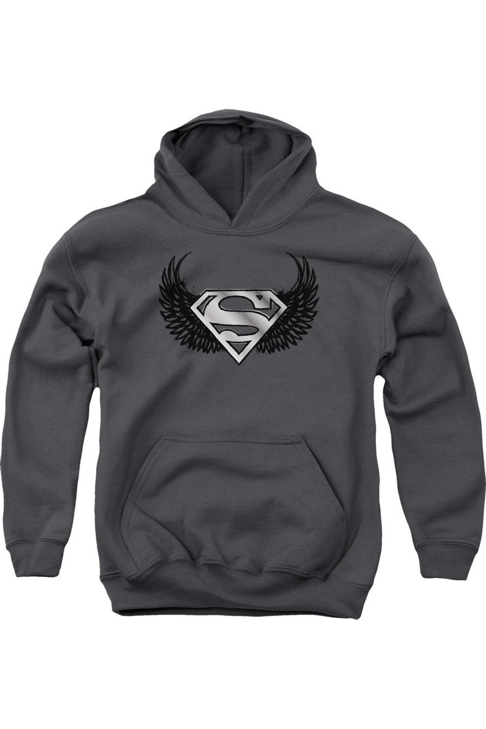 Супермен Грязные крылья молодежная толстовка с капюшоном Gildan, Charcoal 
Супермен Грязные крылья молодежная толстовка с капюшоном Gildan, Charcoal