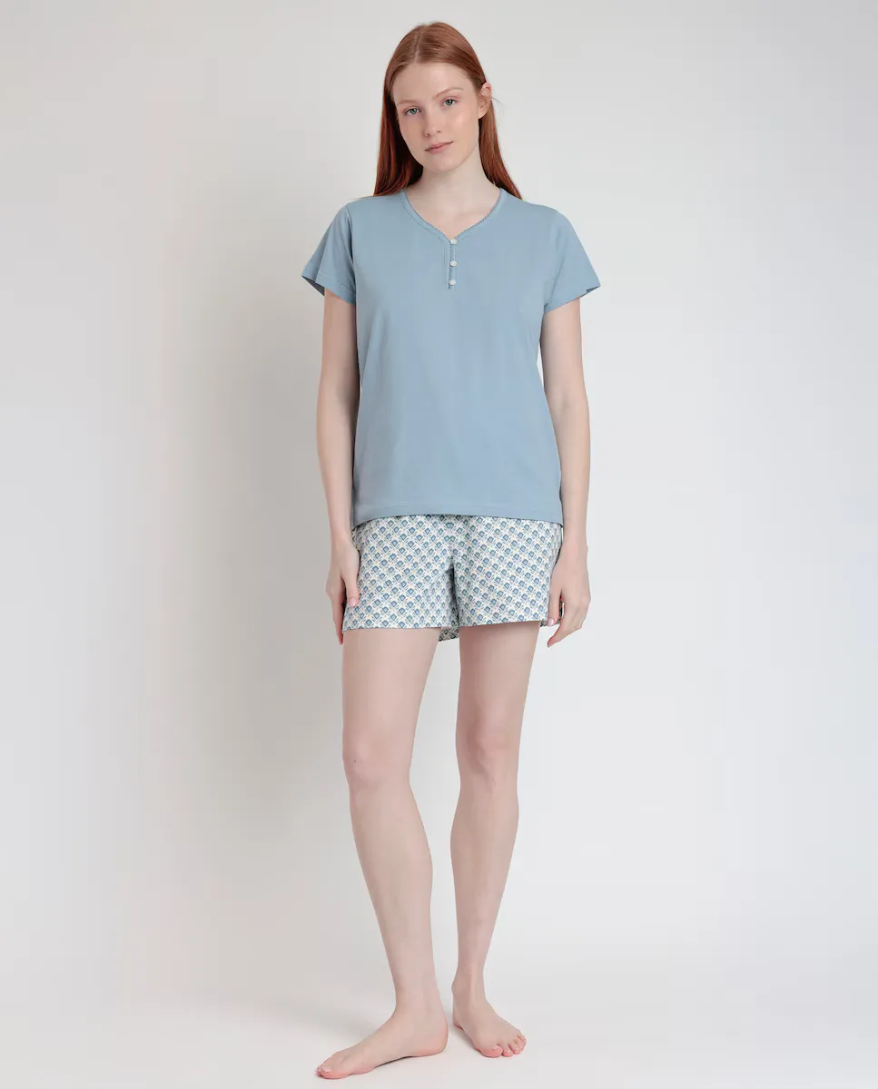 Женская короткая пижама из трикотажа с принтом Admas, синий
Женская короткая пижама из трикотажа с принтом Admas, синий