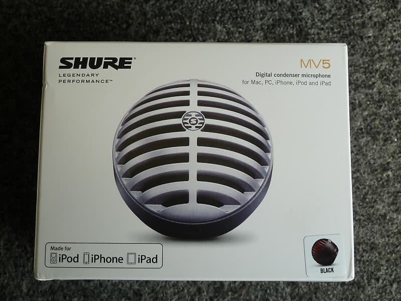 Конденсаторный микрофон Shure MOTIV MV5-B Lightning / USB Condenser Microphone
Конденсаторный микрофон Shure MOTIV MV5-B Lightning / USB Condenser Microphone
