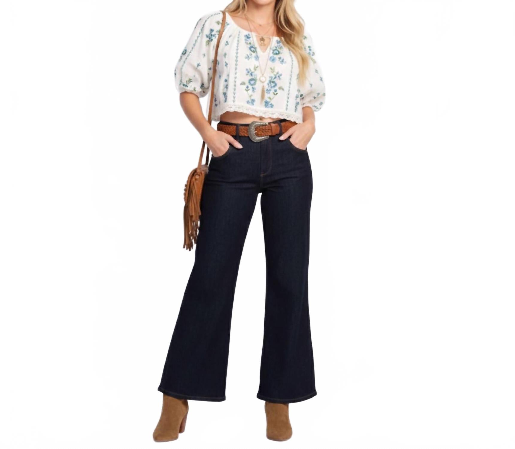 Democracy Джинсы Luxe Touch Premium Ab Solution Wide Leg Jeans темно-синего цвета
Democracy Джинсы Luxe Touch Premium Ab Solution Wide Leg Jeans темно-синего цвета