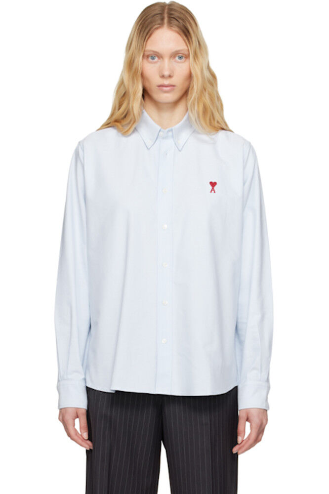 Синяя хлопковая рубашка на пуговицах Ami de Coeur AMI Paris
Синяя хлопковая рубашка на пуговицах Ami de Coeur AMI Paris