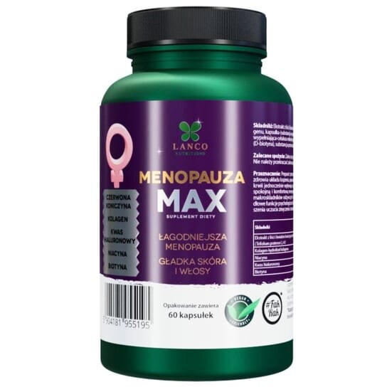 Menopause Max, более мягкая менопауза, гладкая кожа и волосы, 60 капсул. Lanco Nutrition
Menopause Max, более мягкая менопауза, гладкая кожа и волосы, 60 капсул. Lanco Nutrition
