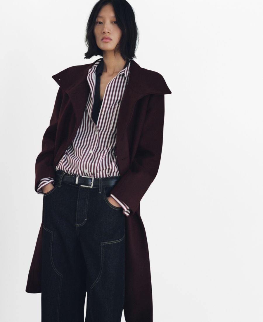 Женское пальто из натуральной шерсти с воротником-стойкой MANGO, Maroon
Женское пальто из натуральной шерсти с воротником-стойкой MANGO, Maroon