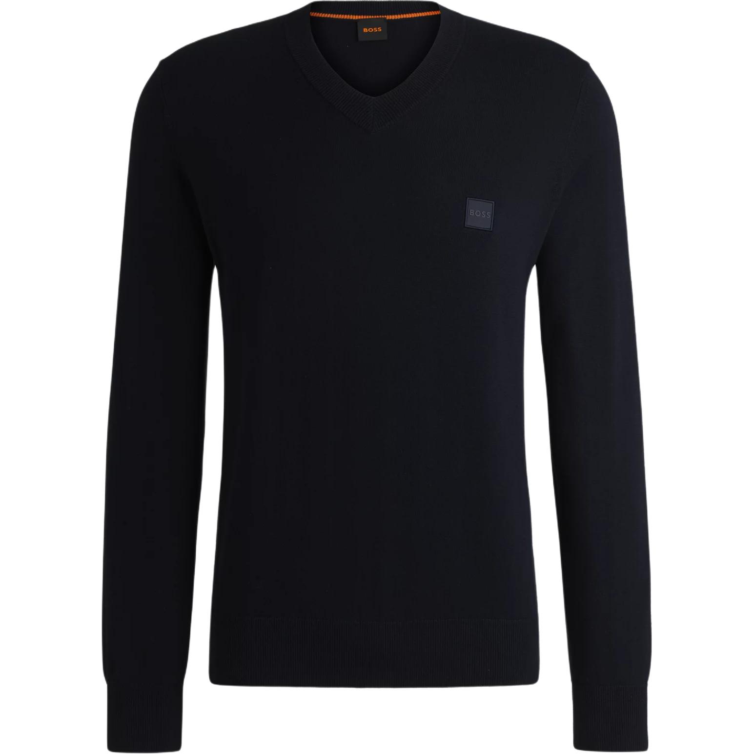 Свитер с V-образным вырезом и нашивкой с логотипом Boss Hugo Boss, темный синий
Свитер с V-образным вырезом и нашивкой с логотипом Boss Hugo Boss, темный синий