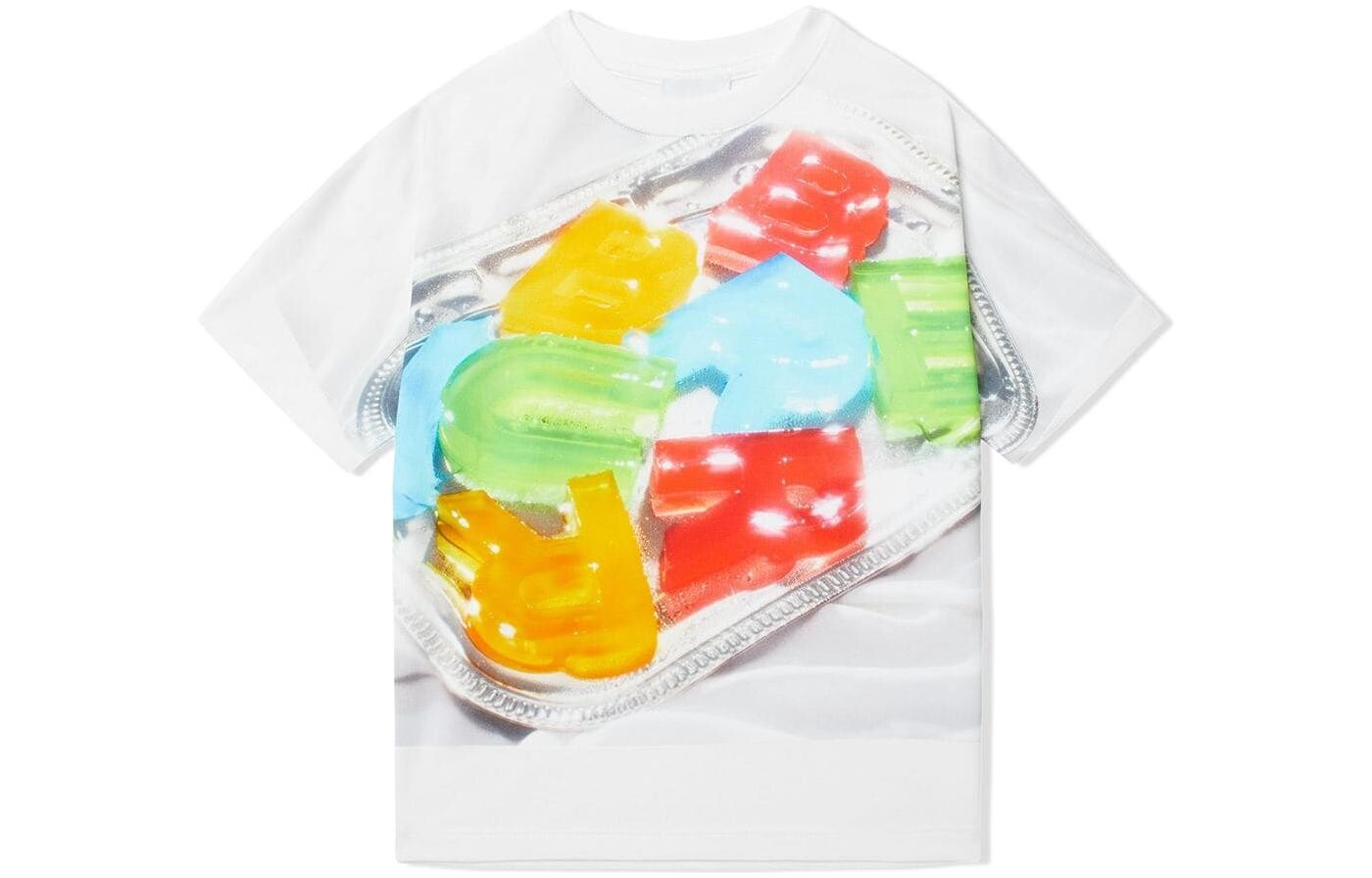 Футболка детская Burberry с объемным принтом, белый 
Футболка детская Burberry с объемным принтом, белый