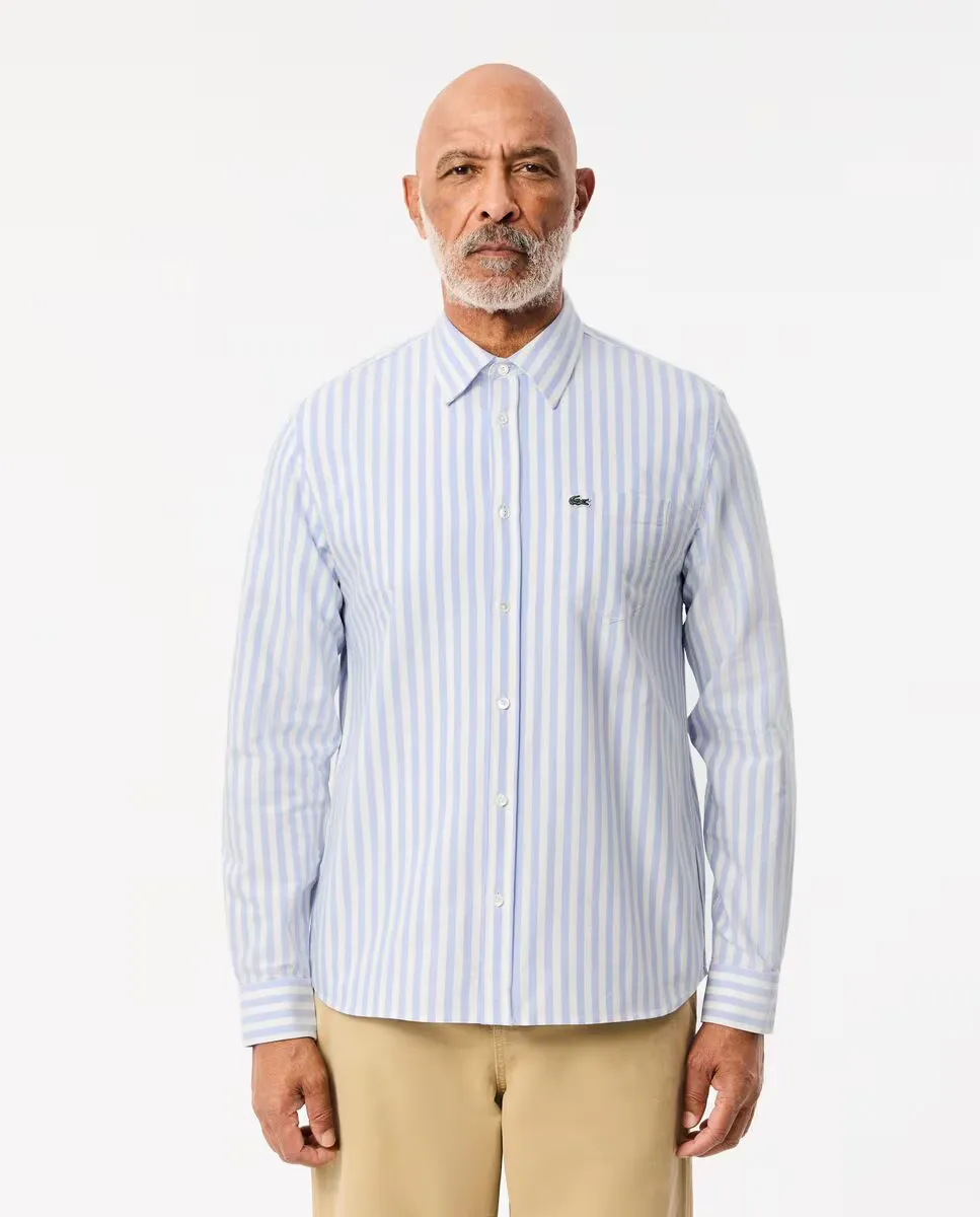 Мужская оксфордская хлопковая полосатая рубашка с длинным рукавом стандартного кроя Lacoste, синий
Мужская оксфордская хлопковая полосатая рубашка с длинным рукавом стандартного кроя Lacoste, синий