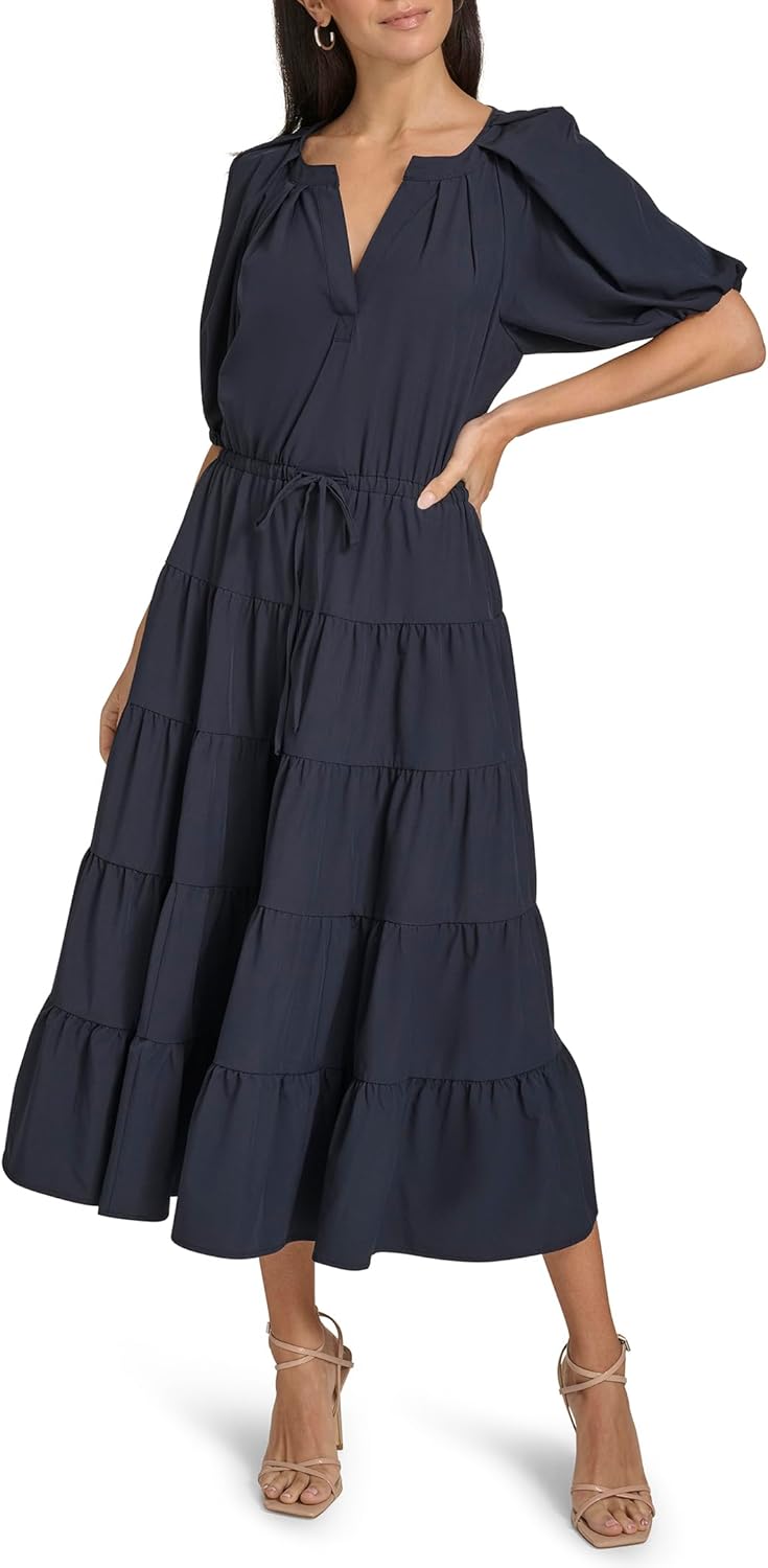 Платье миди Calvin Klein с короткими рукавами, многослойной юбкой и эластичным поясом, Indigo
Платье миди Calvin Klein с короткими рукавами, многослойной юбкой и эластичным поясом, Indigo