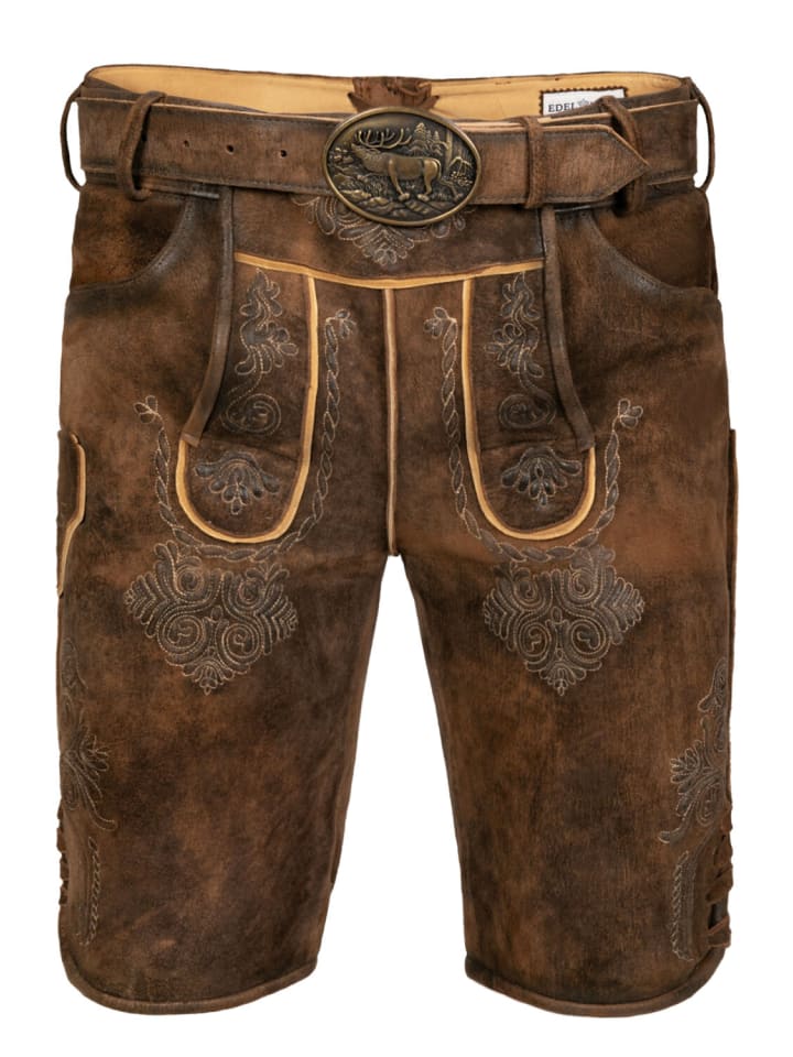 Короткие кожаные брюки Бернда из дикой овцы темно-коричневого цвета Edelnice
Короткие кожаные брюки Бернда из дикой овцы темно-коричневого цвета Edelnice