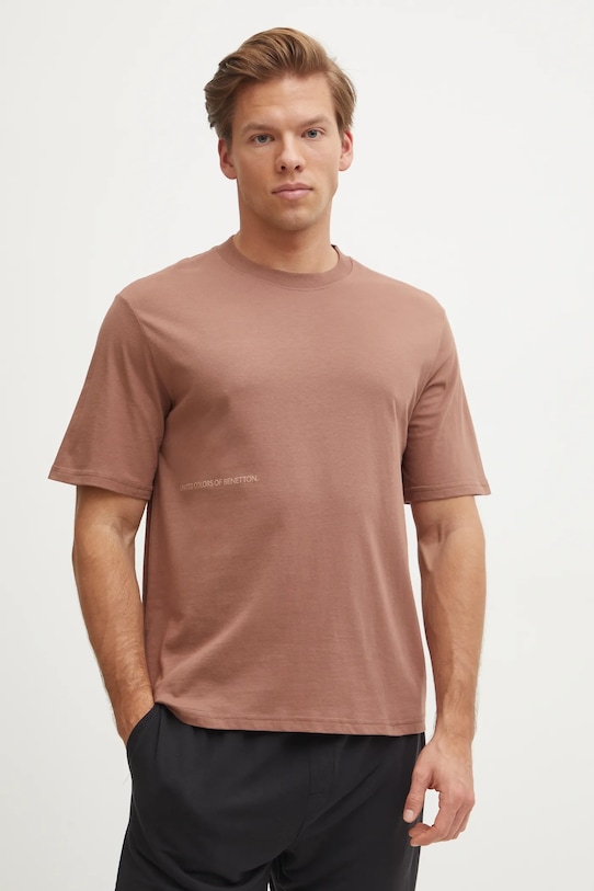 Хлопковая пижамная футболка United Colors Of Benetton, коричневый
Хлопковая пижамная футболка United Colors Of Benetton, коричневый