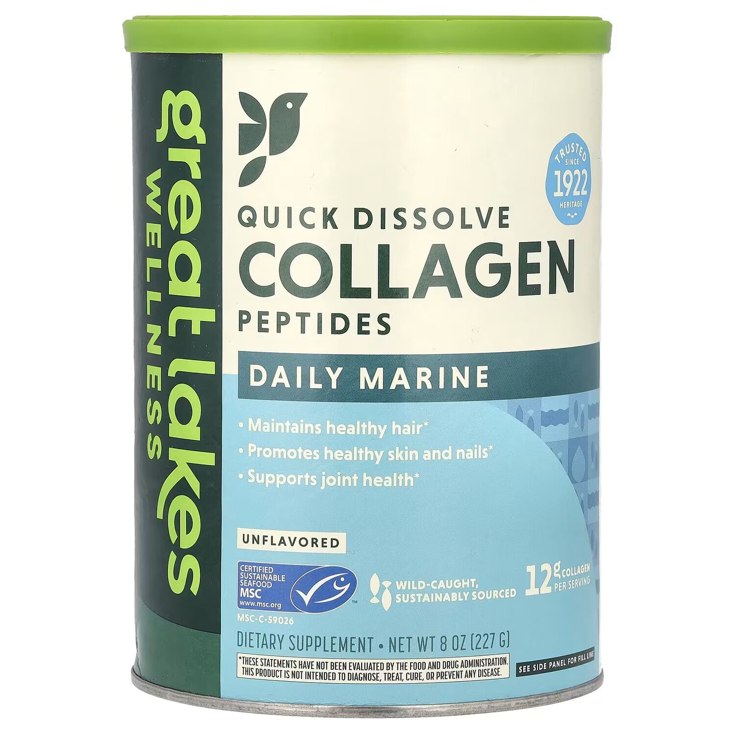 Быстрорастворимые коллагеновые пептиды, Daily Marine, без вкуса, 8 унций (227 г) Great Lakes Wellness
Быстрорастворимые коллагеновые пептиды, Daily Marine, без вкуса, 8 унций (227 г) Great Lakes Wellness