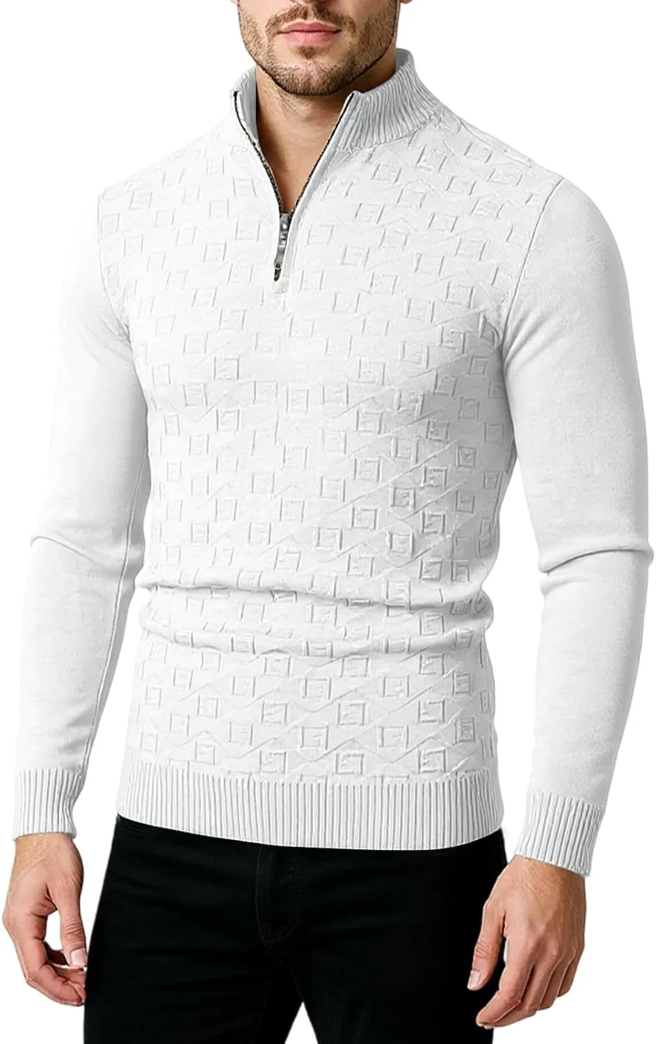 Свитер мужской вязаный с длинными рукавами и круглым вырезом
Свитер мужской вязаный с длинными рукавами и круглым вырезом